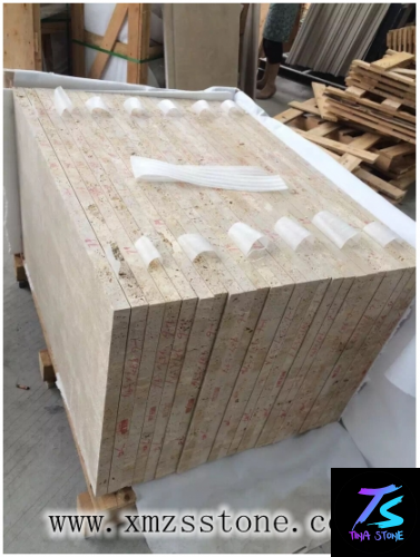 Packing & Loading Container marble granite tiles Wooden Crates Plastic sheet